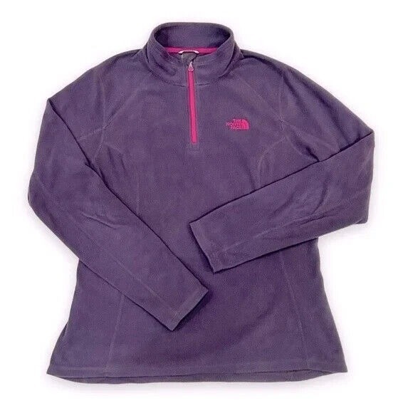 The North‎ Face Fleece Pullover Quarter Zip Activewear Top Purple M - Picture 1 of 10